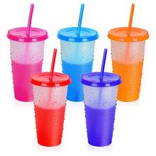 Set Of 10 Reusable Magic Cups 710ml With Lid And Straw, Color Changing Cups For Cold Drinks, Perfect For Events And Parties - Multicolor - View 8