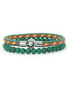 diffone 2 Pcs/Set Handmade 6mm Stone Beads Bracelet Magnetic Rope Couple Bracelet For Men Wristband Jewelry - Men's Bracelet Set - View 2