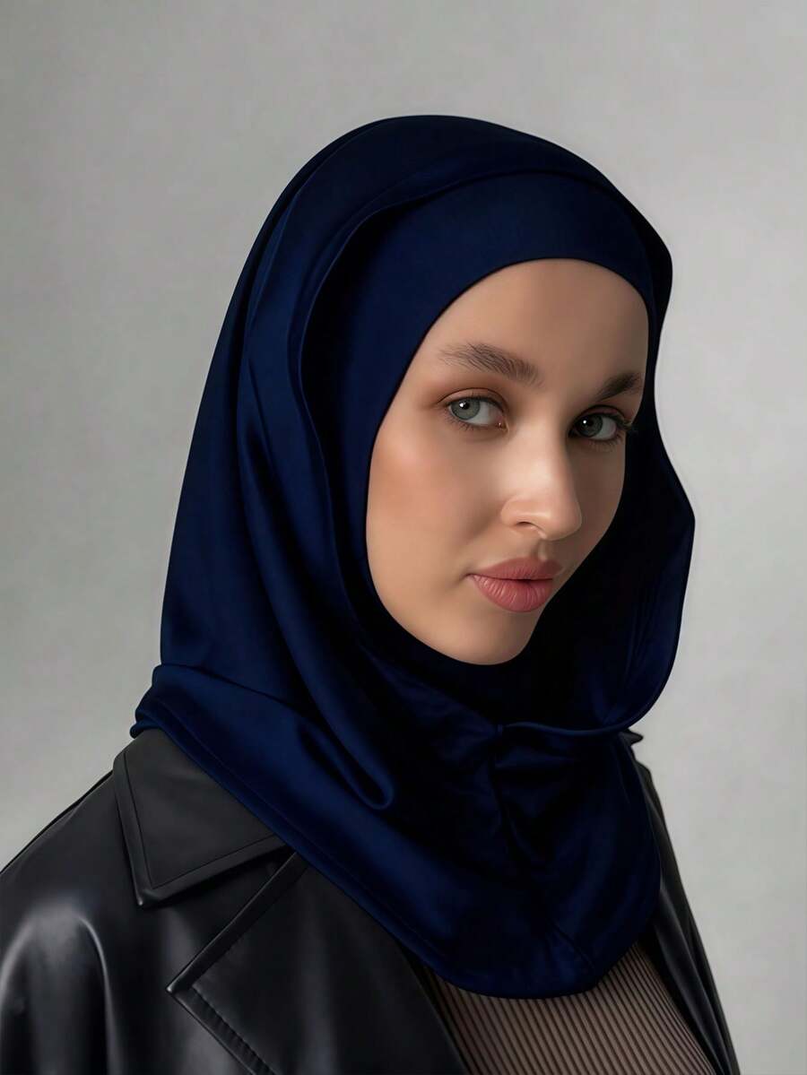 1 件女士纯色拉法帽滑雪面罩颈部保暖弹性头带头巾，透气舒适弹力宽带吸汗防滑多功能运动头饰，简约时尚围巾、兜帽和配套头带合二为一