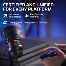 HyperX SoloCast USB 电容式游戏麦克风，适用于 PC、游戏主机和电脑系统，轻触静音传感器，心形指向性，非常适合直播、播客、内容创作、Twitch 视频平台和 Discord 等应用。 - 黑色 - 查看 7