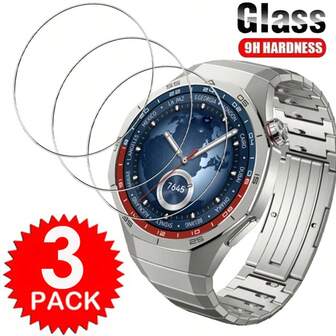 3-pack HD klart härdat glas skärmskydd för Watch GT 6 5 4 3 Pro glas skärmfilm reptålig glasfilm Watch GT6 GT5 GT4 GT3 Pro fodral storlek 41 mm 42 mm 46 mm glasskydd skärmfilm present till födelsedag/dag/pojke/flickvänner