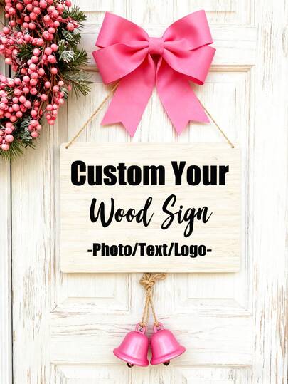1 pieza Letrero de madera personalizado, placa de identificación personalizada para puerta y habitación, decoración de pared, jardín y hogar, letrero de escaparate o ventana, placa de bienvenida. Personalizable con nombre, fecha, logotipo o foto. Adecuado para el hogar, la cocina, el jardín, la puerta del dormitorio, la habitación de los niños, la puerta de la oficina, la cocina, la boda, la fiesta de cumpleaños y los eventos festivos. Un regalo personalizado perfecto para Navidad, Acción de Gracias y Año Nuevo