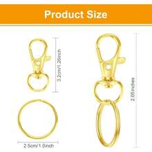 60PCS Keychain Making Kit, Including 30PCS Keychains Clips Hooks And 30PCS Key Chain Rings, Lobster Claw Clasps With Keychains Rings Accessories Jewelry Making