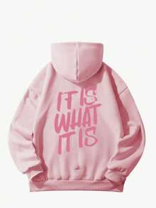 女士时尚秋冬连帽套头卫衣，柔软舒适，保暖内衬，休闲百搭。学院风印花图案，尽显青春活力。适合跑步、休闲、聚会、派对等各种场合。秋冬季保暖舒适，适合跑步、运动等活动。宽松加厚连帽设计，街头风十足，户外穿着也十分合适，是秋冬季的理想之选。 - 粉色 - 查看 5