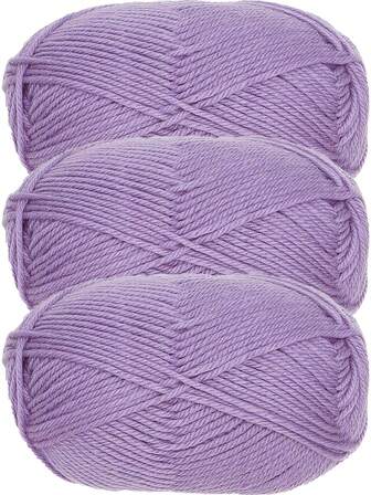 3卷/150克 5股混纺腈纶纱线，每卷50克，100%腈纶柔软纱线，中等粗细纱线 - 非常适合手工编织、手工织布、DIY工艺品、针织和钩编，柔软且用途广泛，可用于DIY钩编和编织包袋