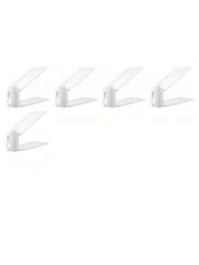 10个装鞋槽收纳架，3层灵活可调节鞋架，套入式鞋架，双层鞋托盘收纳架，3种不同高度，节省空间的鞋架（白色） - 彩色 - 查看 12