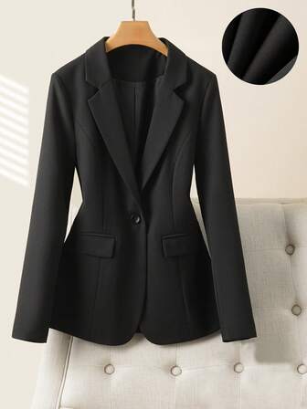 Blazer de mujer de unicolor elegante y de moda, adecuado para ocasiones casuales y profesionales