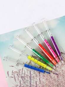 1pc Syringe Highlighter, Slant Head, Multi-Color Highlighter, Party Gift Game Return Office Supplies, Suitable For Painting Learning Office Supplies, A Variety Of Colors