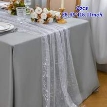 1 Pack Gold Tulle Table Runner, 72*300/500cm, Glitter Metallic Foil, Transparent Chiffon Tulle, Transparent Restaurant, Wedding, Anniversary, Holiday, Birthday Table Decoration, Suitable For Family Gathering, Bridal, Shower, Gold Party Table Decoration, Christmas, New Year, Halloween