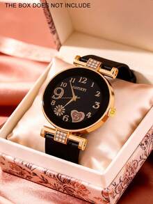 1pc Women's Fashionable Round Quartz Watch, Multi-Function Round Dial, Suitable For Daily Wear, Formal Events And Other Occasions, Decorative For Wrist - Black - View 18