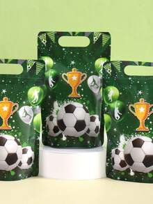 10/20个装足球主题可重复密封袋，塑料生日密封礼品袋，足球图案拉链袋，适用于派对回礼、礼品收纳、可重复使用的礼品包装、足球主题派对装饰、生日派对用品、礼品包装袋 - 彩色 - 查看 7