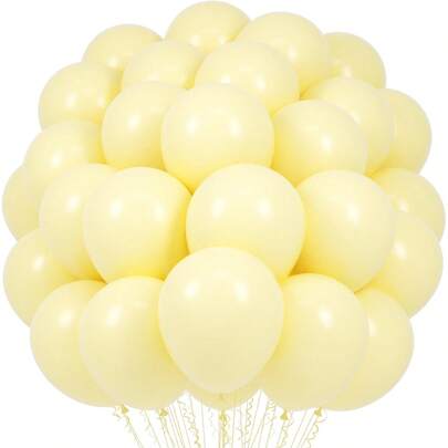 Pastel Yellow Balloons, 5/10/12/18inch Light Pastel Yellow Latex Party Balloons For Birthday Bridal Shower Graduation Wedding Gender Reveal Anniversary Bachelorette Spring Themed Party Decorations