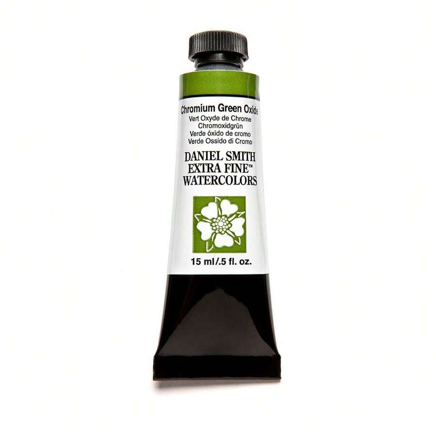 Daniel Smith Extra Fine Watercolor Paint, 15ml Tube, Chromium Green Oxide, 284600024, 0.5 Fl Oz (Pack Of 1),ChromiumGreenOxide - 氧化鉻綠 - 查看 1