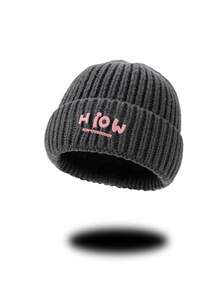 1pc Women's Letter Decor Knitted Knitted Hat, Outdoor Sun Protection Hat - Knitted Hat - View 12