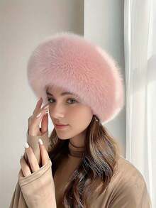 1pc/4pcs New Faux Fur Fashion Hat, Warm & Comfortable Fluffy Cap For Women In Autumn/Winter, Cold-Proof, Cute & Stylish Winter Outfit - Multicolor - View 9