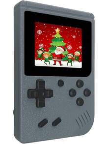 Consola de Juegos Retro Portátil, con 400 Juegos Integrados, Reproductor de Videojuegos Portátil con Pantalla IPS de 3.0 Pulgadas y Batería Recargable (Azul) - Negro - Ver 1
