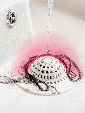 1pc White Silicone Hair Catcher, Suitable For Shower/Bathtub Drain, With Suction Cup, Collects Hair And Prevents Clogging. Home Solution For Bathroom Sink And Kitchen Tub. Easy To Install Drain Cover - Durable Silicone Material. Great For Daily Hair Collection And Smooth Drainage.