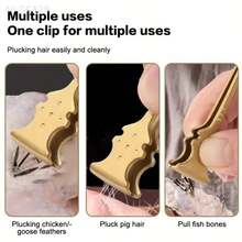 Premium Thick Eyebrow Tweezers, Hair Removal Clip, Eyebrow Tweezers, Beard Trimmer, Hair Removal Pliers, Facial Hair Removal Tool, Round Tip - 2cp Gold Silver - View 9