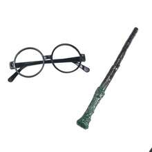 1 Set Wizard Wand With Round Glasses, Magic Wand Cosplay Costume Accessory For Adults, Resin Textured Wizard Staff Party Prop, Role-Play Stage Performance Photography Decor, Perfect Christmas Easter New Year Holiday Gift Party Favor - Multicolor - View 4