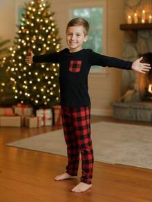 Young Girls Pajamas - Rojo y Negro - View 2