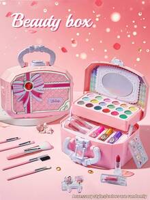Caja de maquillaje de actuación para niños, caja de almacenamiento de joyas, bolso de mano con lazo, pequeña mochila con diseño de gato, juego de vestir muñeca interactiva de juego de roles, juego de regalo de actividad, favor de fiesta, regalo de vacaciones - forma - Ver 14