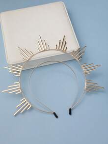 1pc Sun Goddess Halo Crown - Sunburst Gold Spiked Celestial Headpiece Virgin Mary Goddess Headband Golden Headwear Women Renaissance Cosplay Costume Hair Accessories For Masquerade Party - 彩色 - 查看 8