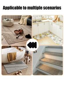 Reusable Washable Cloud Mat Tape Stickers - Double-Sided Non-Slip Mat Holders,Rug Gripper,For Hardwood Floors & Tile, Black Silicone With Playful Cloud Pattern, Easy To Apply & Remove, Perfect For Indoor Use In Living Rooms, Offices, And Home Decor, Rugs For Living Room, Office Floor Covering,Durable Flooring,Home Essentials - Black - View 8