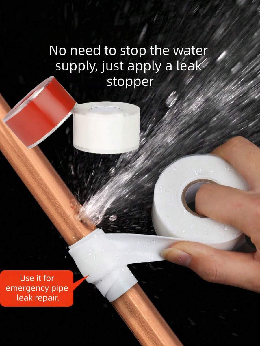 1pc Self-Fusing Silicone Repair Tape, Waterproof Leak-Proof Pipe Sealing Tape For Emergency Plumbing Repair, RV And Home Leak Sealing, Stretchable Multi-Purpose Durable Sealing Tape, Pipe Tape, Sealing Tape
