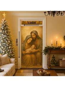 Door Cover Decoration For Christmas And New Year's With Beautiful Prints - Jesus' Family - View 4