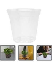 Orchid Seedling Round Pot, Transparent Orchid Container, Round Pot, Butterfly Orchid Transparent Plastic Pot Green Plant Pot Dendrobium Phalaenopsis Rose Cutting Planting Experimental Pot