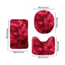 3Pcs Mixed Color Bathroom Rugs Set, Multi Purpose Modern Style Bath Mats Set - Comfortable SoftToilet Carpet, Non-Slip, Fast Absorbent, Machine Washable, Perfect For Bedroom Decor, Tub, Toilet Floor, Shower Room - Red - View 5