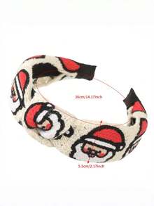 1pc Santa Claus Headband For Girls, Christmas Gift, Knotted Headband, High Crown Headpiece, Holiday Atmosphere, Photo Prop, Hair Accessory - Multicolor - View 6