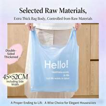 50pcs Garbage Bags, Printed Vest Plastic Bags, Thick & Tear-Resistant, Large Apron Style Plastic Bags, Multi-Purpose For Kitchen And Home - Multicolor - View 4