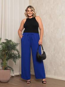 Plus Size Pants - Royal Blue - View 7