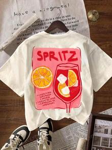 APEROL SPRITZ, Back To School, Back To School Clothes, Women's Casual Crew Neck Short Sleeve T-Shirt, Red Cup Beachwear - 杏色 - 查看 2