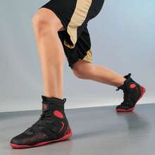 Men's Wrestling Shoes With Lightweight,Sdtdid Boxing Shoes Made Of Micro Suede For Gym,Powerlifting,Bodybuilding,Training Etc. - Black - View 9