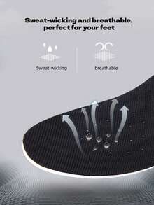 1双男女通用黑色舒适足弓支撑运动鞋垫，U型后跟缓冲垫，透气吸湿减震全长鞋垫 - 黑色 - 查看 8