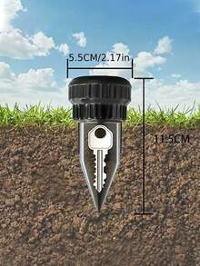Esconderijo Impermeável para Chaves, Caixa de Segurança Realista para Chaves, Armazenamento Impermeável de Chaves para Jardim, Quintal e Gramado, Fácil de Inserir no Solo do Jardim e Gramado, Impermeável e Resistente à Corrosão - Multicolorido - Visão 6