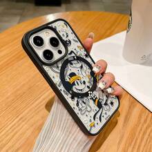 Miniso Disney Halloween Mickey & Friends Clear MagSafe Phone Case - Spooky Pattern With MagSafe Compatibility  For IPhone 17/17 Pro/17 Pro Max/17 Air/16/15/14/13/12/11/X Series,Iphone 17 Pro Max Case,Iphone 17 Pro Case,Iphone 17 Case,Stocking Stuffers,The Girlfriend,The Chosen,Early Fall Fashion - Xám - Xem 4