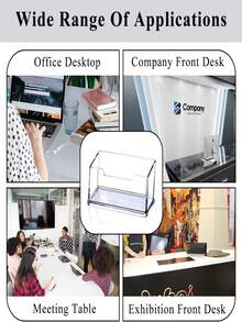 1/3个亚克力名片夹，高品质轻巧耐用简约设计，适合办公室和家庭使用，是送给专业人士和学生的完美礼物 - 加厚创意透明桌面收纳前台名片夹（颜色和款式随机）