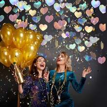 1pc 2m Colorful Heart Shaped Garland, Valentine's Day Decoration For Wedding, Birthday Party, Hanging Ornament