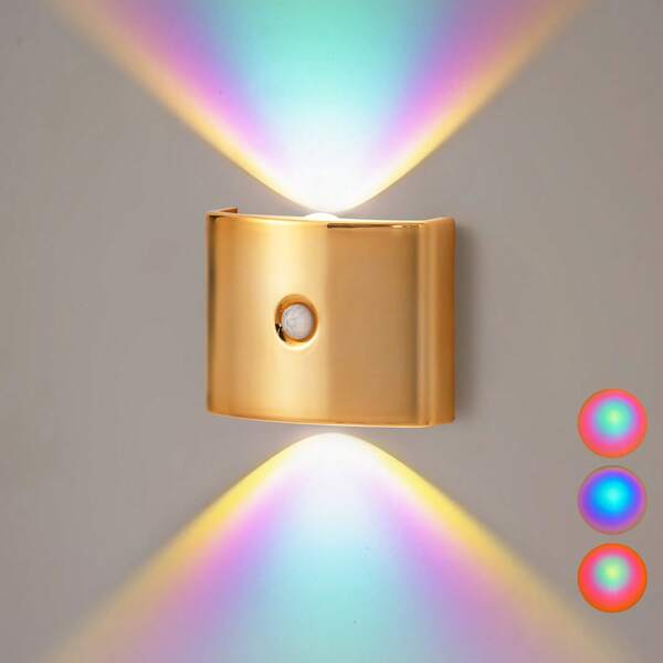 Luz de noche LED con sensor de movimiento, lámpara de pared LED RGB con inducción - Recargable por USB 1200mAh, para oficina/dormitorio/pasillo, decoración de Navidad/Halloween y decoración de habitación