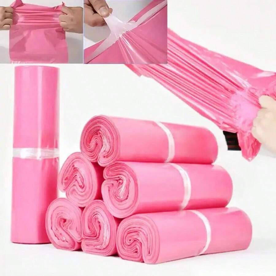 20 bolsas de correo autoadhesivas gruesas de color melocotón-rosa - impermeables, resistentes al desgarro, suaves y de embalaje, adecuadas para el transporte de ropa, uso comercial, bolsas de embalaje de ropa, embalaje de moda, embalaje duradero - rosa durazno - Ver 1