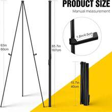 1 pièce Support d'affichage de panneau de mariage de 160 cm, support d'affichage d'affiche, support d'affichage de panneau et d'affiche, support d'affichage emballé, capacité de charge de 2,3 kg, support de sol portable pliable convenant pour les bannières de mariage et l'affichage d'affiches, support de bureau métallique à trépied, meilleur cadeau, décoration de mariage, décoration d'intérieur, décoration de chambre, faveur de fête, panneau de mariage et support d'affichage d'affiche, anniversaire d'été, rentrée des classes, fournitures scolaires, décoration d'intérieur, cadeau du nouvel an - Multicolore - Voir 8