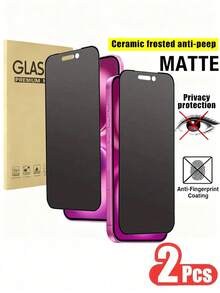 2片装全覆盖磨砂防窥屏保护膜，磨砂质感，9H硬度升级边缘保护，防脱落，防刮花，易于安装，无气泡，兼容 17/17 Pro/17 Pro Max/17 Air/16 Pro Max/16 Plus/15 Pro Max/14/13/12/11系列 - 黑色 - 查看 37