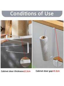 Kitchen Storage Rack,No Drilling, Kitchen Roll Holder, Wall Mounted Kitchen Roll Holder For Kitchen, Bathroom, Cupboards,1PC Kitchen Paper Roll Holder, - Multicolor - View 4