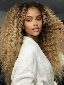 Ombre Brown Roots Ash Blonde Deep Wave Lace Front Wigs Human Hair 13x4 HD Transparent Human Hair Wigs For Women 250 Density Curly Human Hair Wig Glueless Wigs Pre Plucked Bye Bye Knots With Baby Hair Brazilian Blonde Colored - 根染&漸變色 - 查看 2