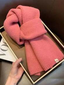 秋冬季欧美韩风新款多巴胺针织围巾，男女通用情侣百搭柔软纯色保暖围巾 - 彩色 - 查看 10