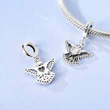 1件生命之树、天使、爱心吊坠，适配原装手链项链，精美DIY树形吊坠珠子首饰，派对家庭礼物