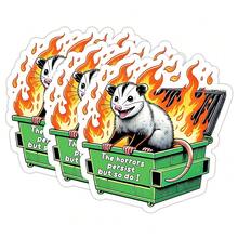 Set 3Pcs The Horrors Persist But So Do I Sticker Funny Possum, Dumpster Fire Mental Health Funny Waterproof 3 Inches Die-Cut Vinyl Sticker For Water Bottle Laptop Phone For Friend Coworker Dad Mom,An-766 - An-766 - Xem 1
